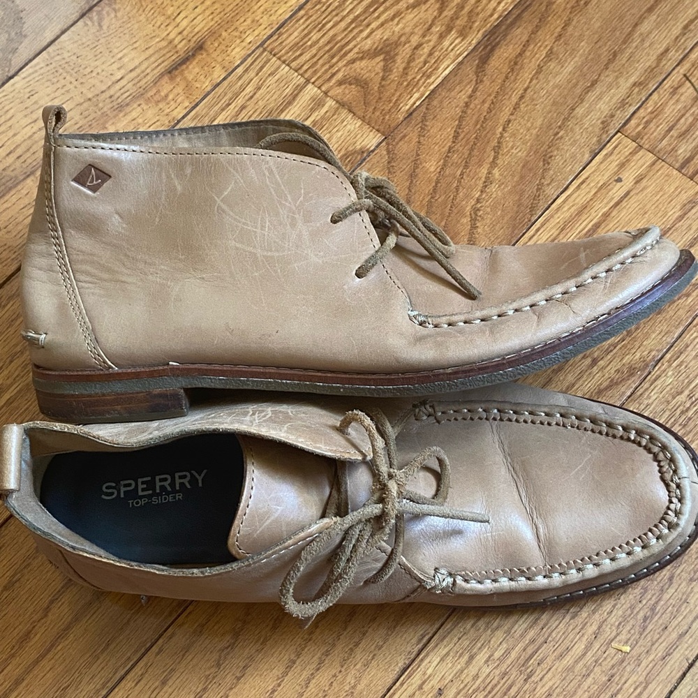 Women's Sperry Top-Sider Saltash Mid Sand Leather Ankle Boots STS82112 Size‎ 8